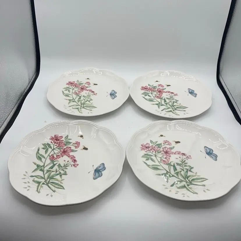 Lenox Butterfly Meadow 9-1/8” Accent Luncheon Plates Swallowtail (4)