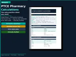PTCE Pharmacy Calculations: Practice Guide + 50 Practice Problems & Answer Key