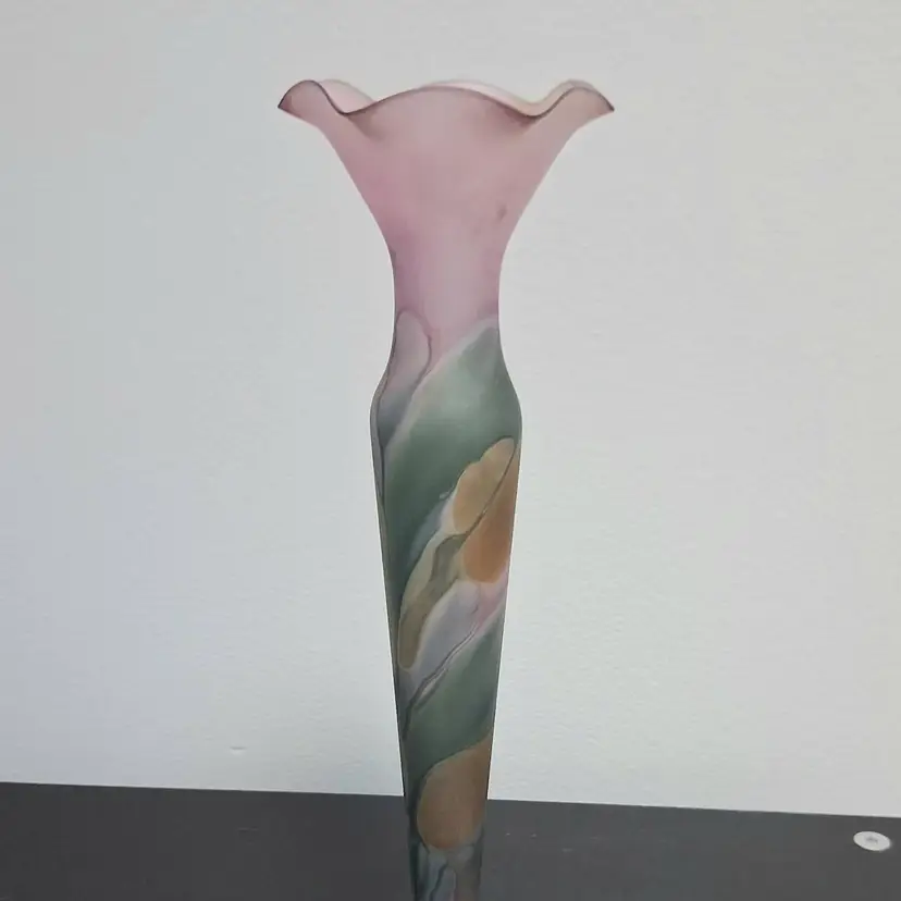 Rueven Hand-painted Bud Vase by Nouveau Art Glass Co