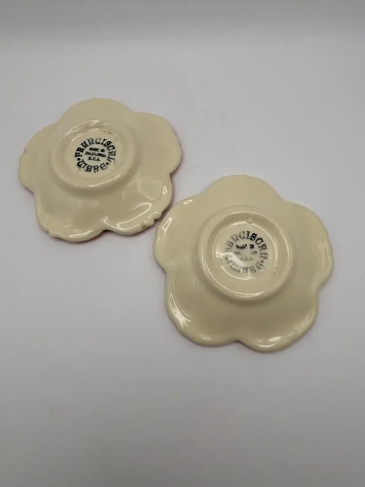 Franciscan Pink Desert Rose Small Butter Pats Or Tea Bag Holder Dishes