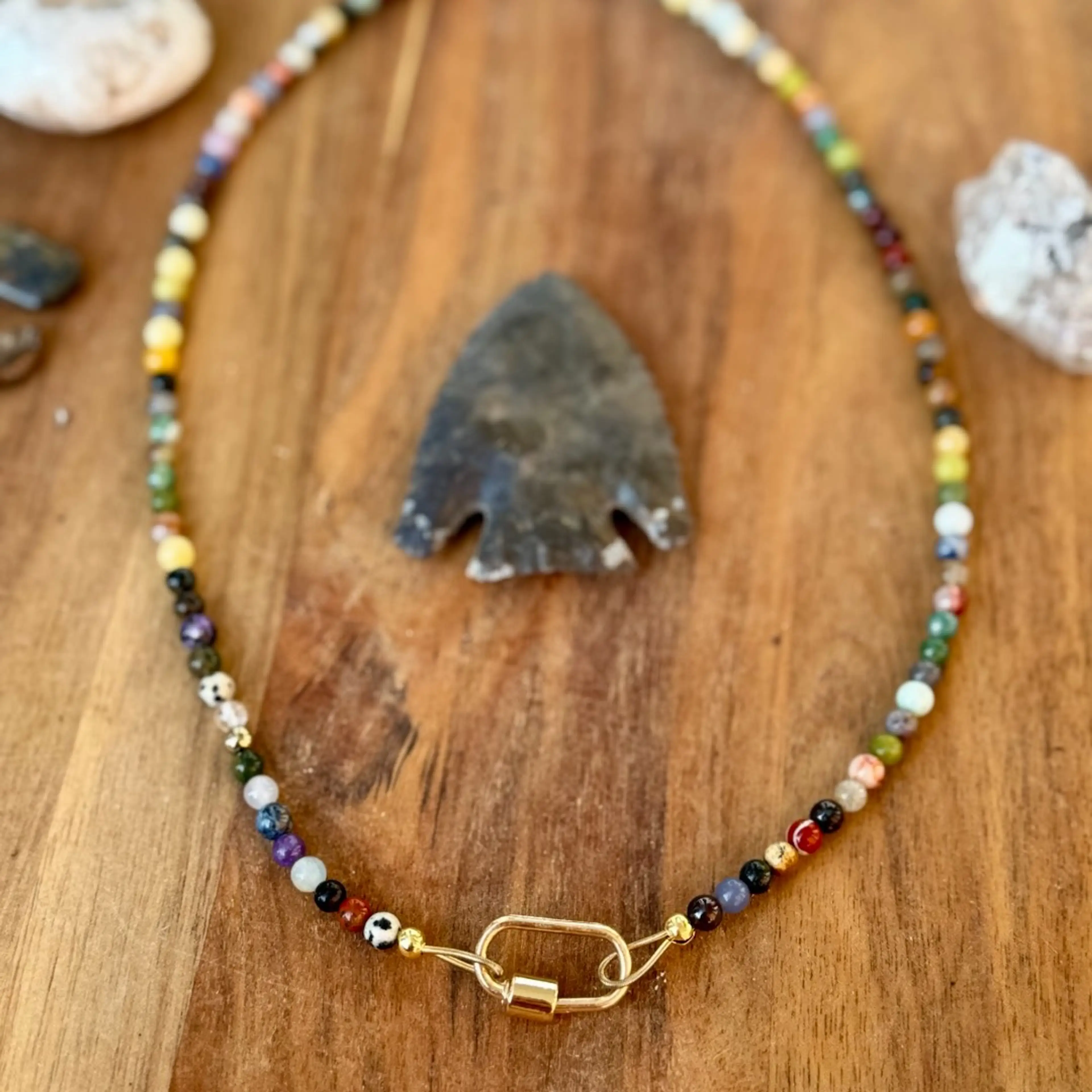 mix stone necklace 18.5”