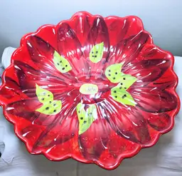Gates Ware by LAURIE GATES Beautiful Hand Painted Poppy Serving Bowl
