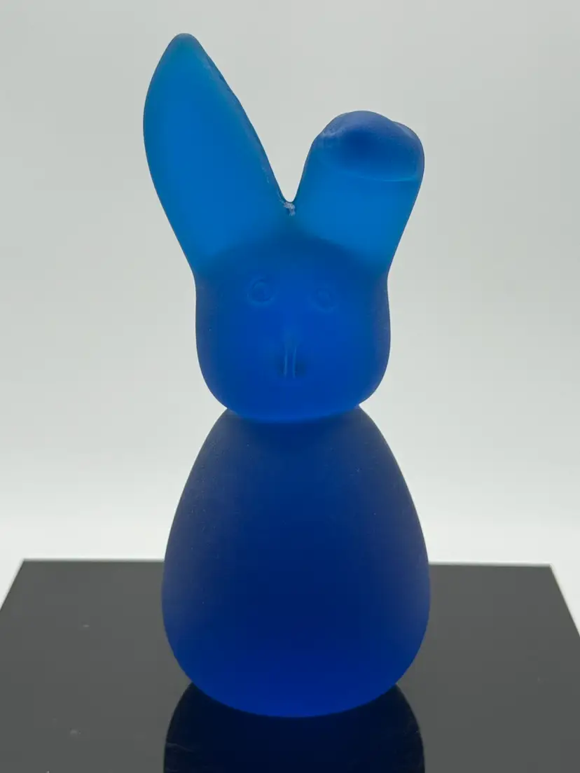 Blenko Art Glass Frosted Blue Bunny Limited Edition 2023