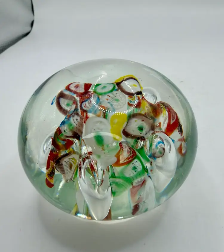 Vintage art glass paperweight Millefiore