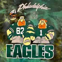 Philadelphia Eagles Flintstones Tie Dyed T-shirt XL