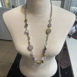 Chico's Sliver Multi Colored Necklace