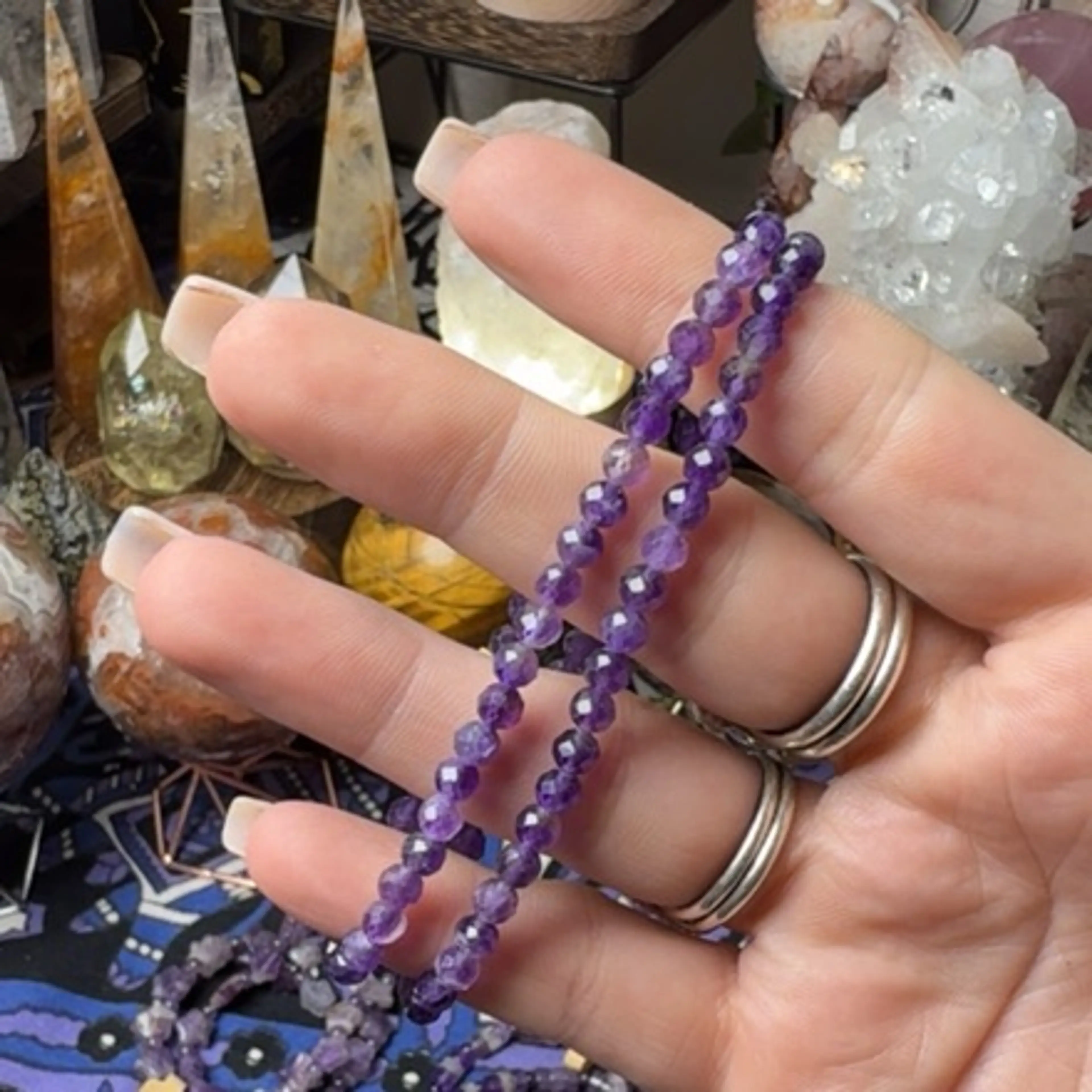 Dream Amethyst Faceted Bracelet 4mm