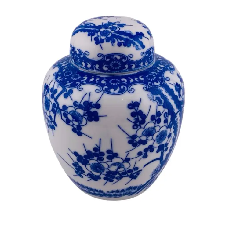 Ginger Jar Blue White Chinoiserie CottageCore 4.5”