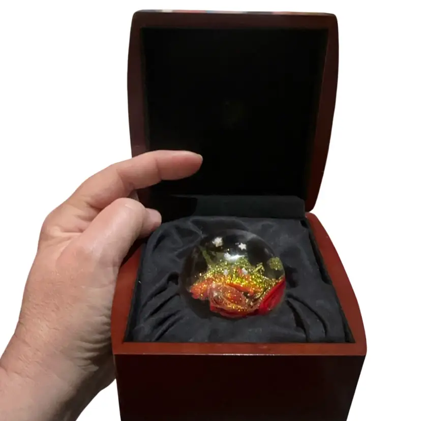 Glass Eye Studio Solar Flare Red Sky Paperweight Celestial Series Made In USA