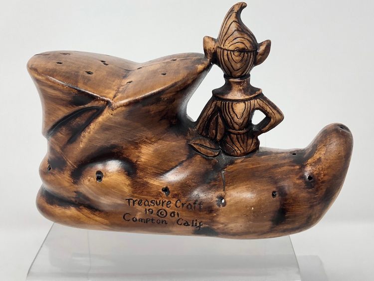 Treasure Craft Ceramic Pixie on a Boot Toothpick/Appetizer Holder