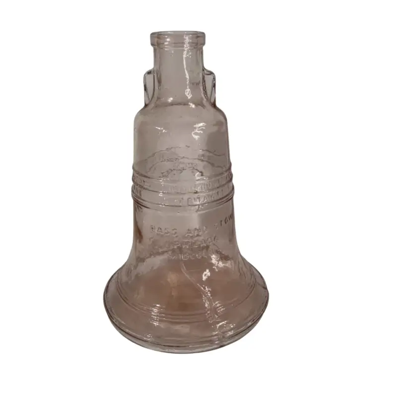 001. Large Pink Glass Wheaton Liberty Bell Bottle 7.5”