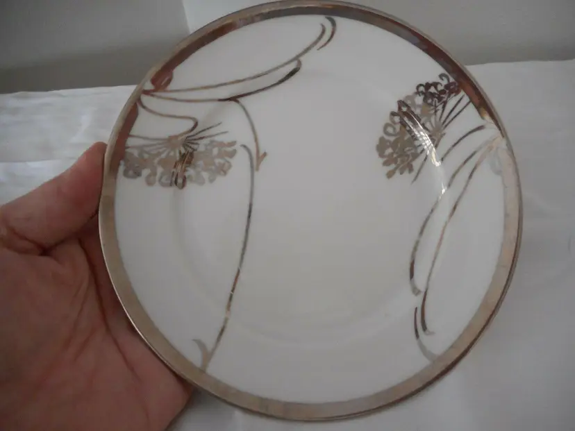 Bread Butter plate Floral Platinum K&A Krautheim Selb Bavaria FR 280