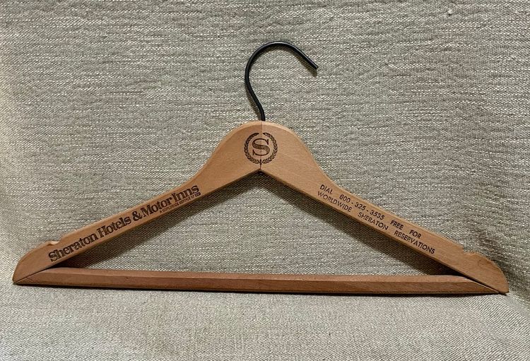 Sheraton Hotels & Motor Inns VTG Advertising Wooden Coat Hanger Clothes Home