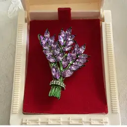 Lavender Rhinestone Brooch