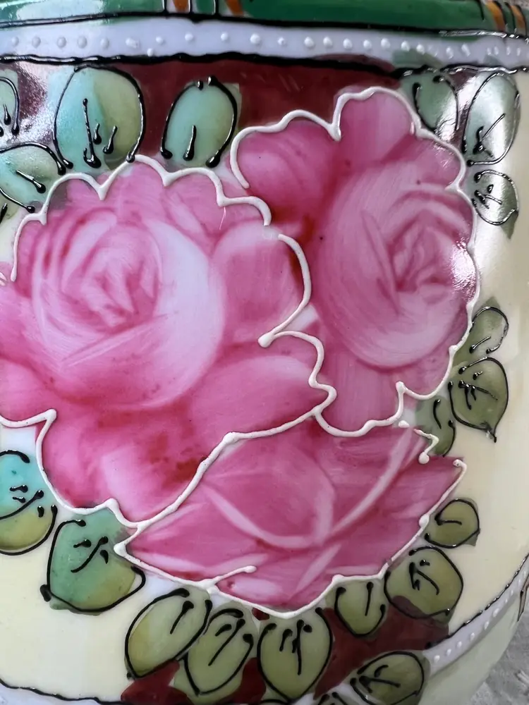 014 Nippon Antique Nippon Hand Painted TOHINA E – OH  8.5 " By 6.25" Lemonade Pitcher