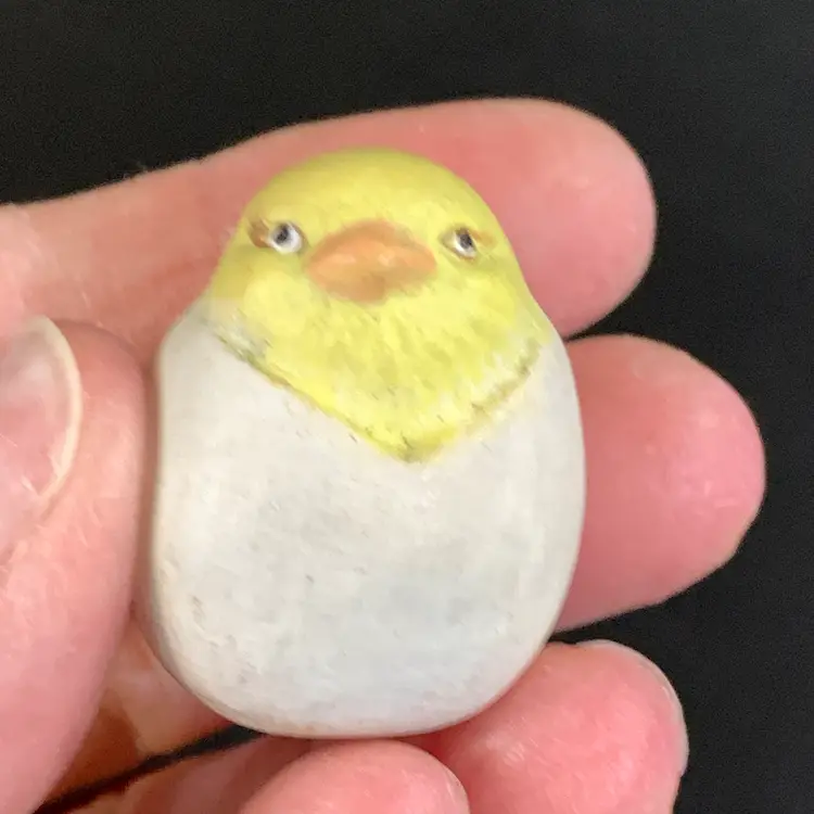 2-Miniature Chicks Ceramic Resin