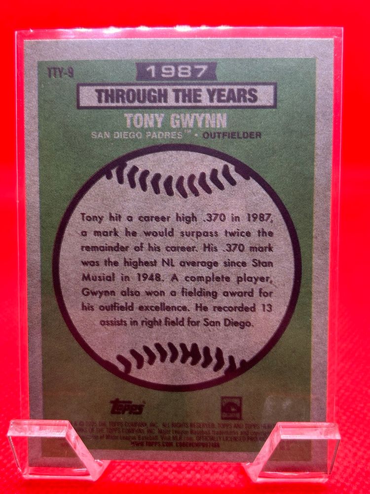 Tony Gwynn - 2025 Topps Chrome Throwback 1987 Through the Years San Diego Padres