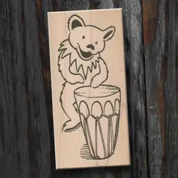 Dancing Bear Grateful Dead Rubber Stamp - Dead Head Music Stamp