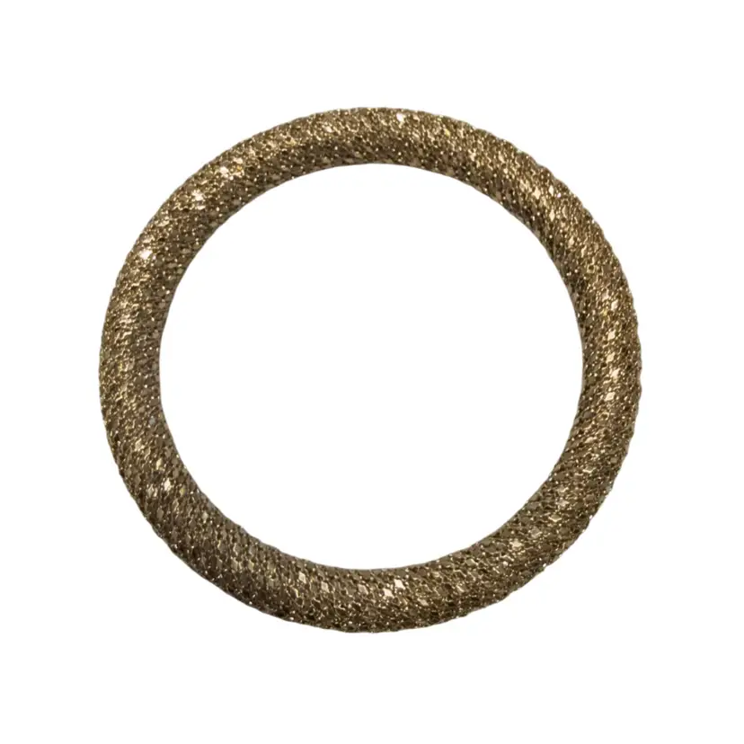 Vintage 1980's GoldTone Mesh Disco Bangle Bracelet 2.75” Inner Diameter