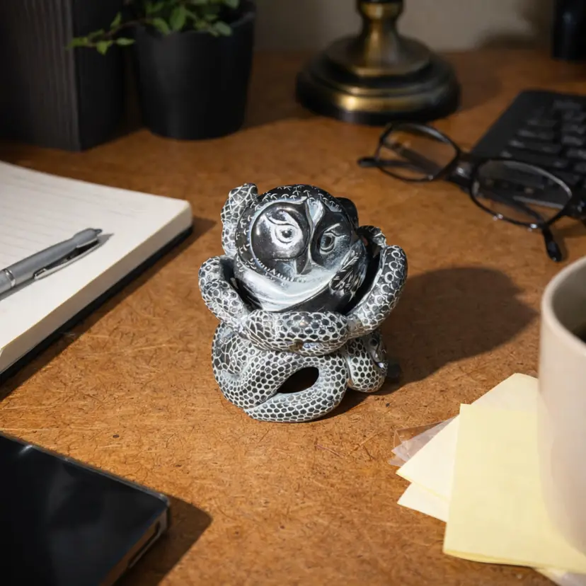 Adam Binder Limited Edition 591/750 Eden Series Trick or Treat 2003 Halloween Owl Snake Sculpture NIB Certificate of Authenticity