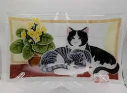 Cats! Peggy Karr Fused Art Glass Plate