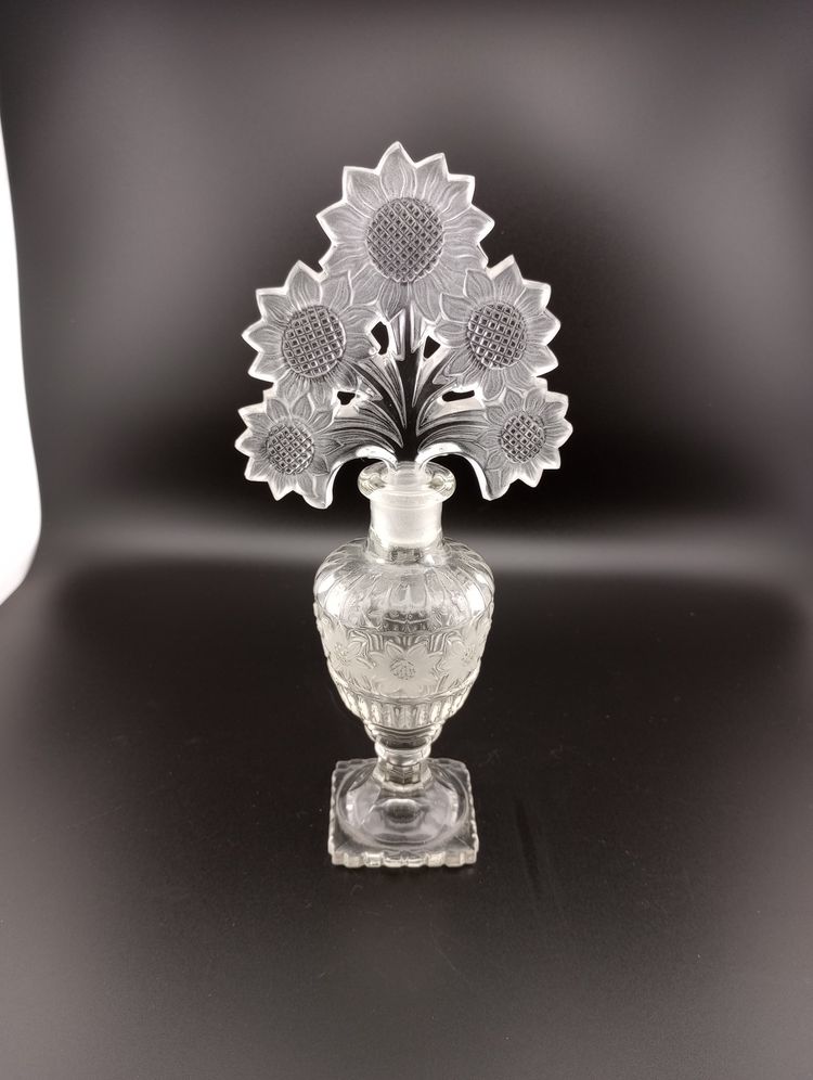 Imperial Glass sunflower perfume/cologne bottle