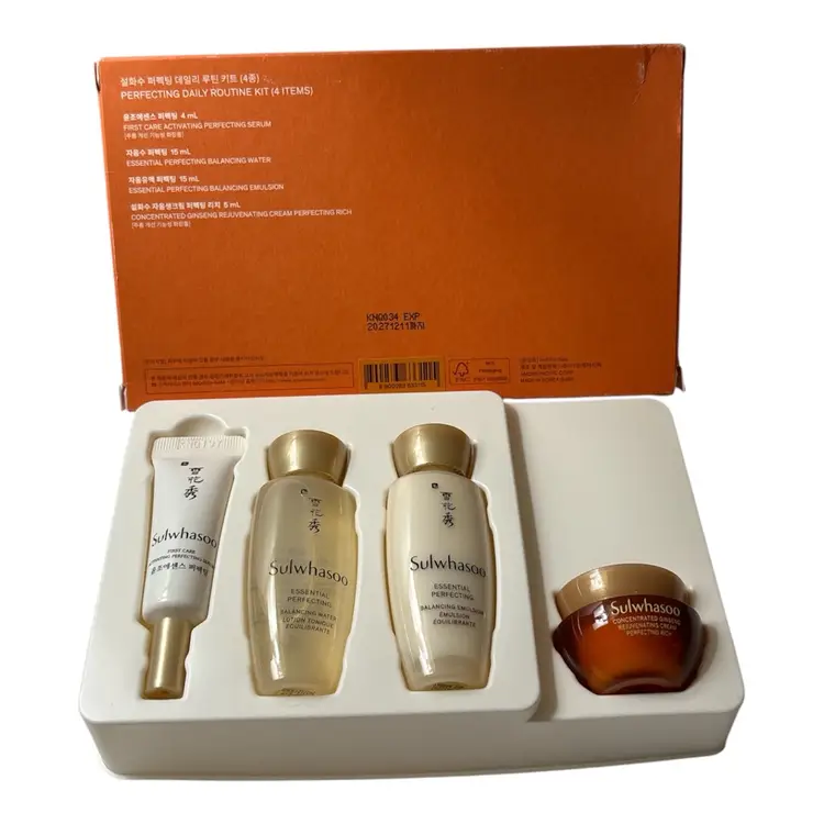 Sulwhasoo Perfecting Daily Routine Kit 4-Piece Set – Deluxe Travel Sizes – Boxed