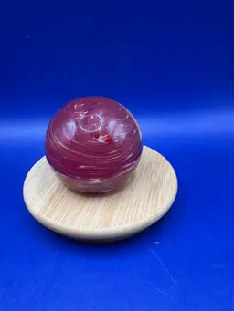 Gibson Red And White Swirl Paperweight 1988