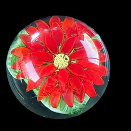 Large Vintage Poinsettia Paper Weight