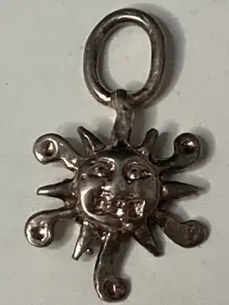 Sterling Silver Sun Pendant!Stamped and Tested! 3\4"!