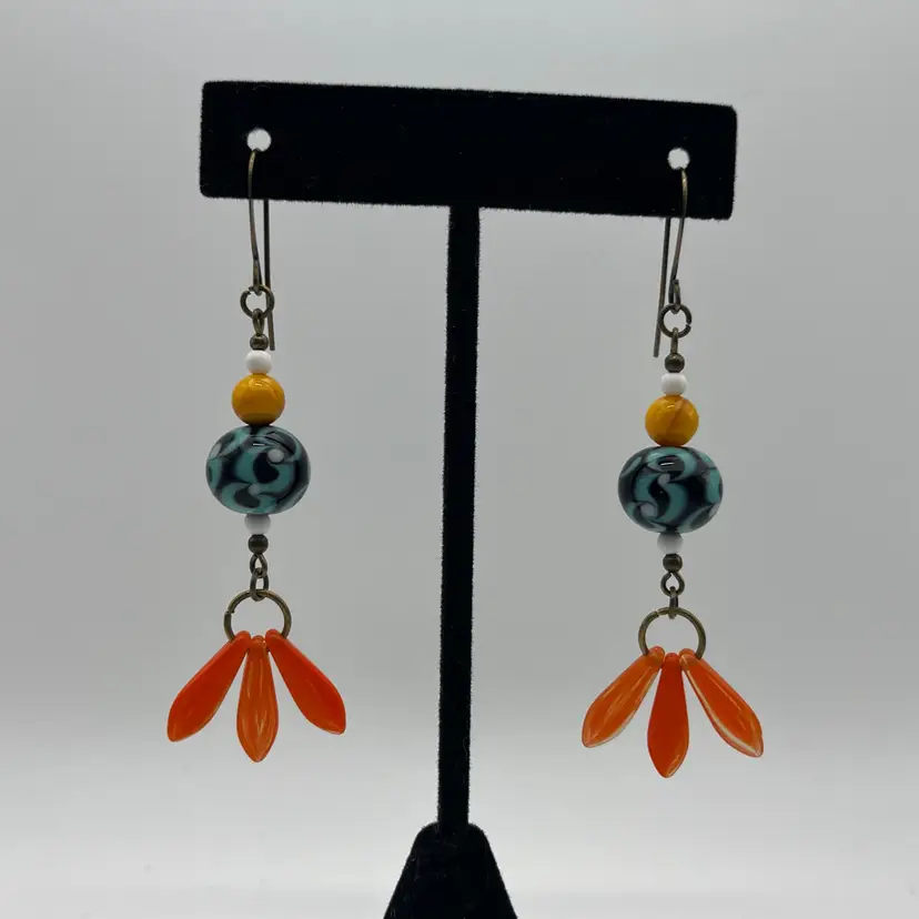 #105 "Orange Blossom" Earrings - Handmade Earrings By Me