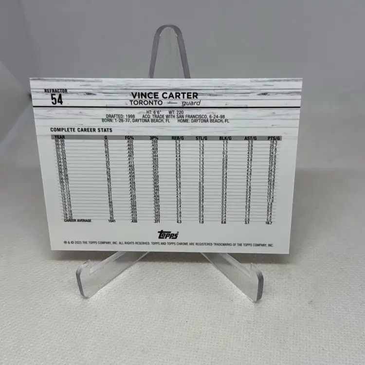 2024-25 Topps Chrome - Vince Carter #54 Refractor