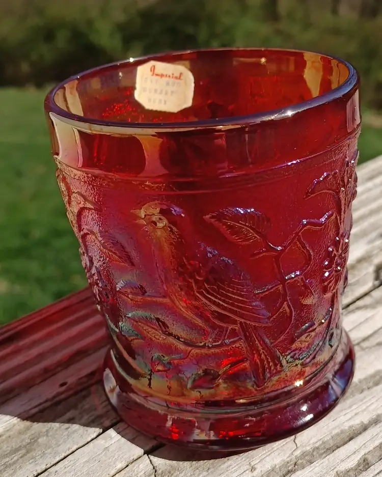 Stunning Vintage Imperial Glass Robin Mug