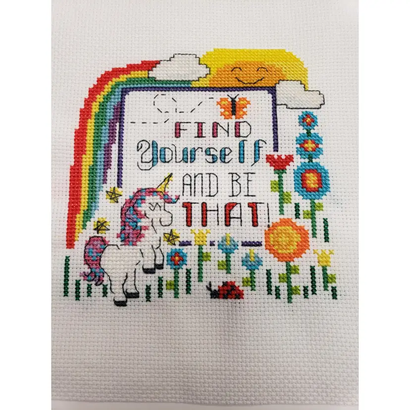 New Finished Cross-stitch "Find Yourself And Be That" Piece