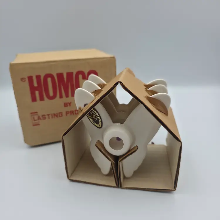 Vintage Ceramic Butterflies Pink Roses Homco Home Interiors Set 3