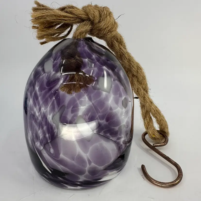 Purple Art Glass 5” Bell Shaped Hanfing Ornament