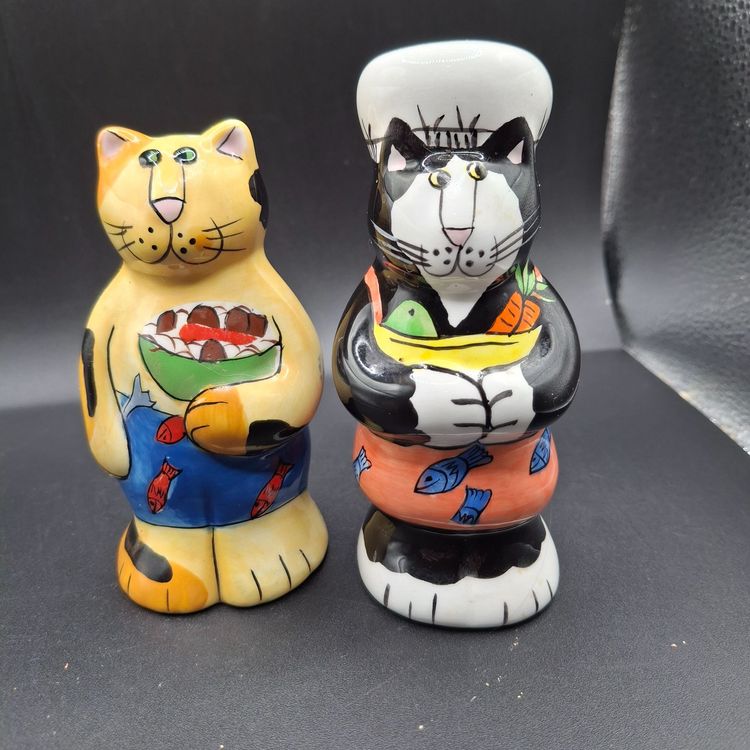 Catzilla Big On Cats Chef Gardener Ceramic Salt & Pepper Shakers
