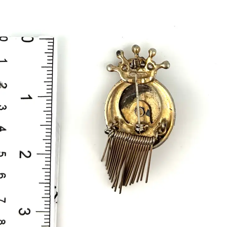 Vintage Gold Tone Crown Brooch