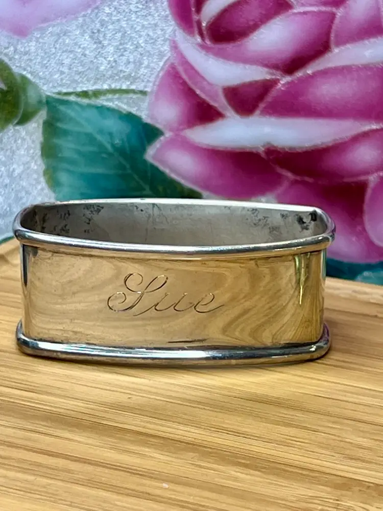 Engraved “Sue” Sterling Silver Napkin Ring By Webster Silver Company