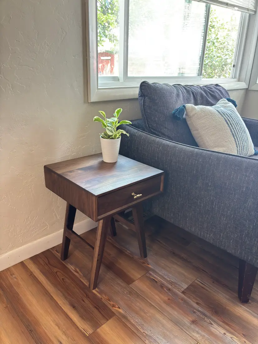 Mid-Century Modern Walnut Side Table