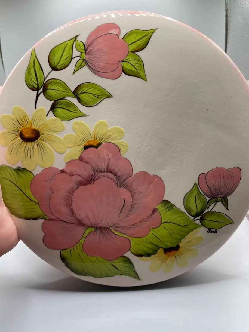 This Pink Is Straight Out Of The 80s Beautifully Painted Ceramic Container