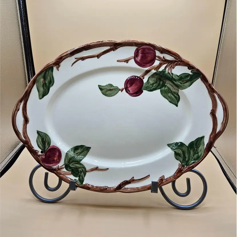 Franciscan Ware Apple Oval Serving Platter 14.25" x 10.5" Hand Decorated USA