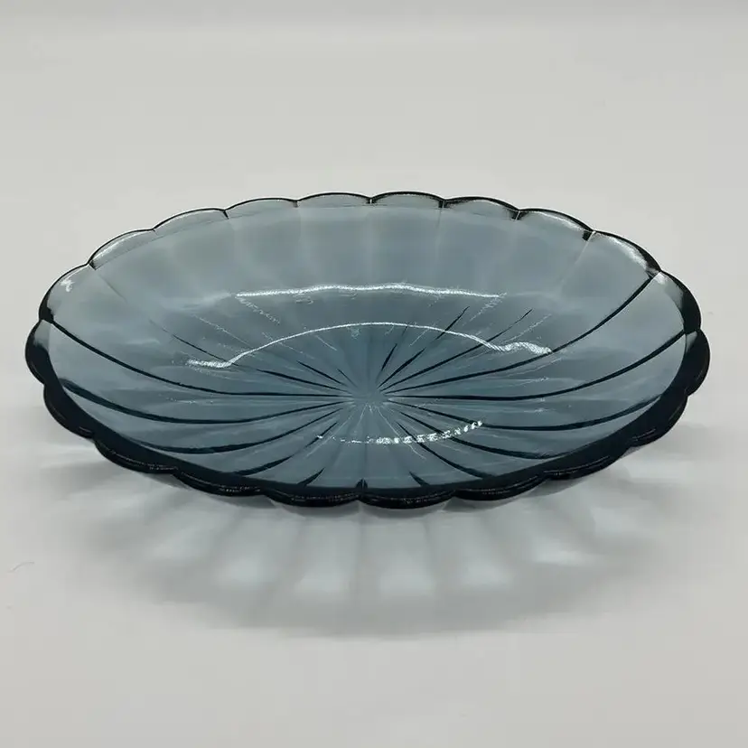 Fenton American Legacy Federal Blue Oval Scalloped Relish Dish Tray EUC 1618B