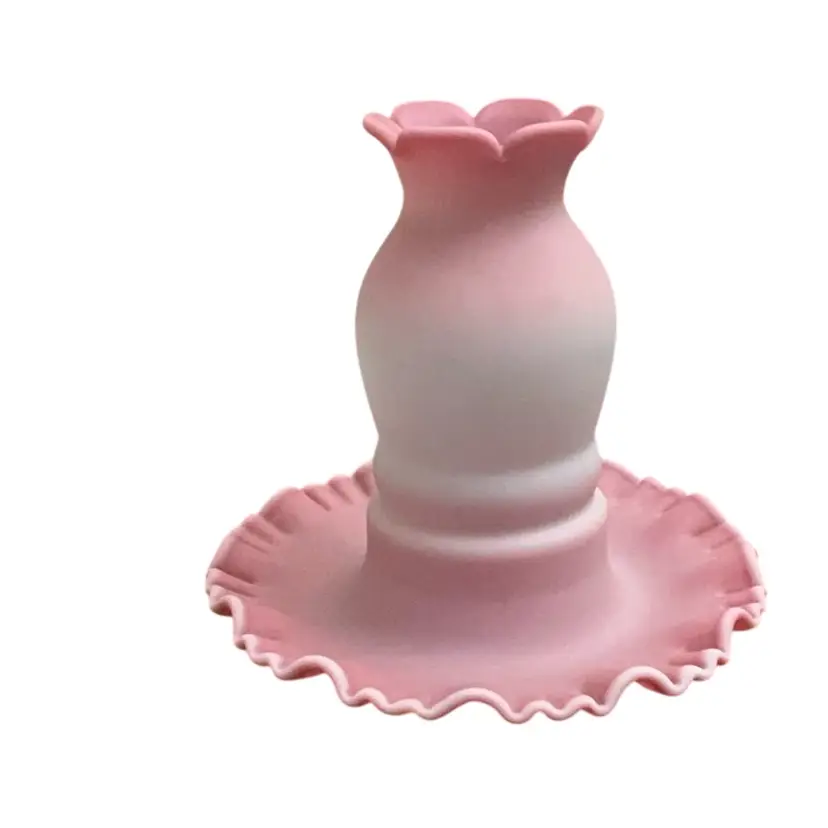 Fenton Blue Burmese Satin Made For FAGCA In 1995 1-piece Fairy Lamp 6 1/2” X 7”