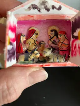 Very Tiny Nativity Scene In Display Box, 2 x 2"