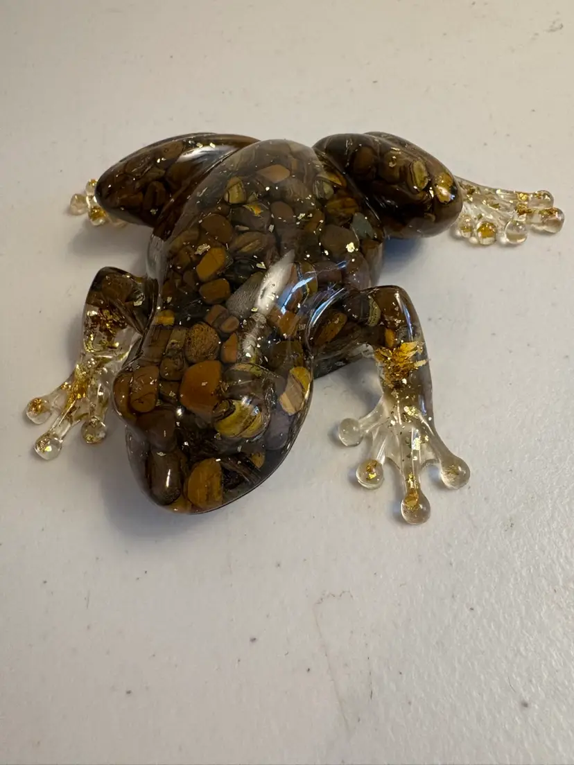 5 Inch Genuine Brazilian Handmade Crystal Resin Ornament Frog