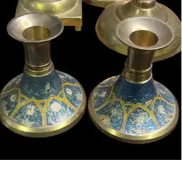 Painted Brass Candle Holders