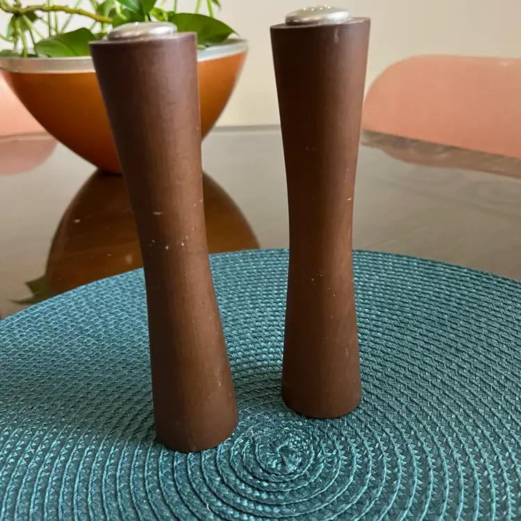 Vintage Salt & Pepper Shakers Danish Modern Wooden MCM Florida Souvenir Oranges