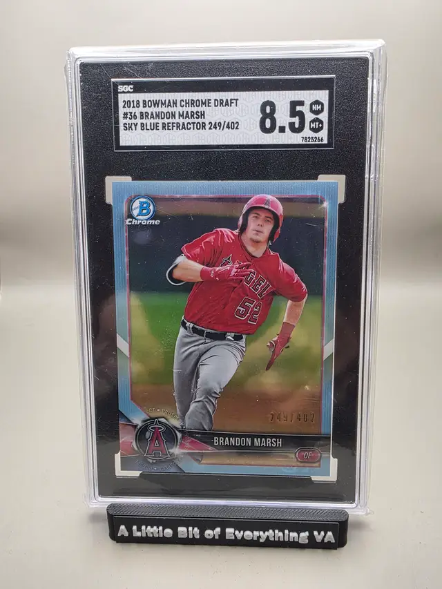 Brandon Marsh 2018 Bowman Draft - Chrome Sky Blue Refractor SGC 8.5 #/402