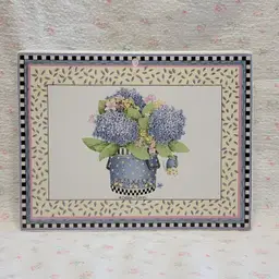 Debbie Mumm Floral Wall Plaque with Hydrangea Design